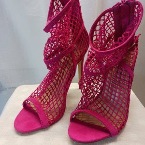 Shoe Dazzle Women Pink Ankle Boots Size 6.5